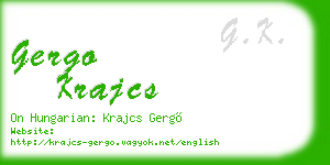 gergo krajcs business card