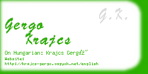 gergo krajcs business card